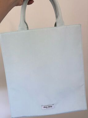 Miu Miu Pale Blue Leather Tote